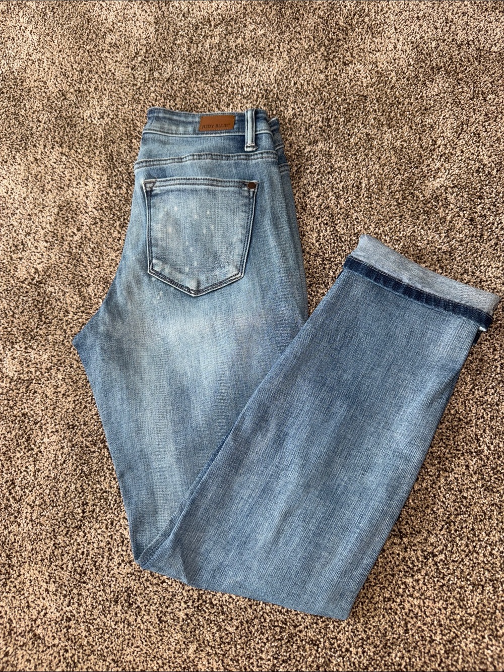 Judy Blue Medium Light Blue Cropped Ankle Jeans